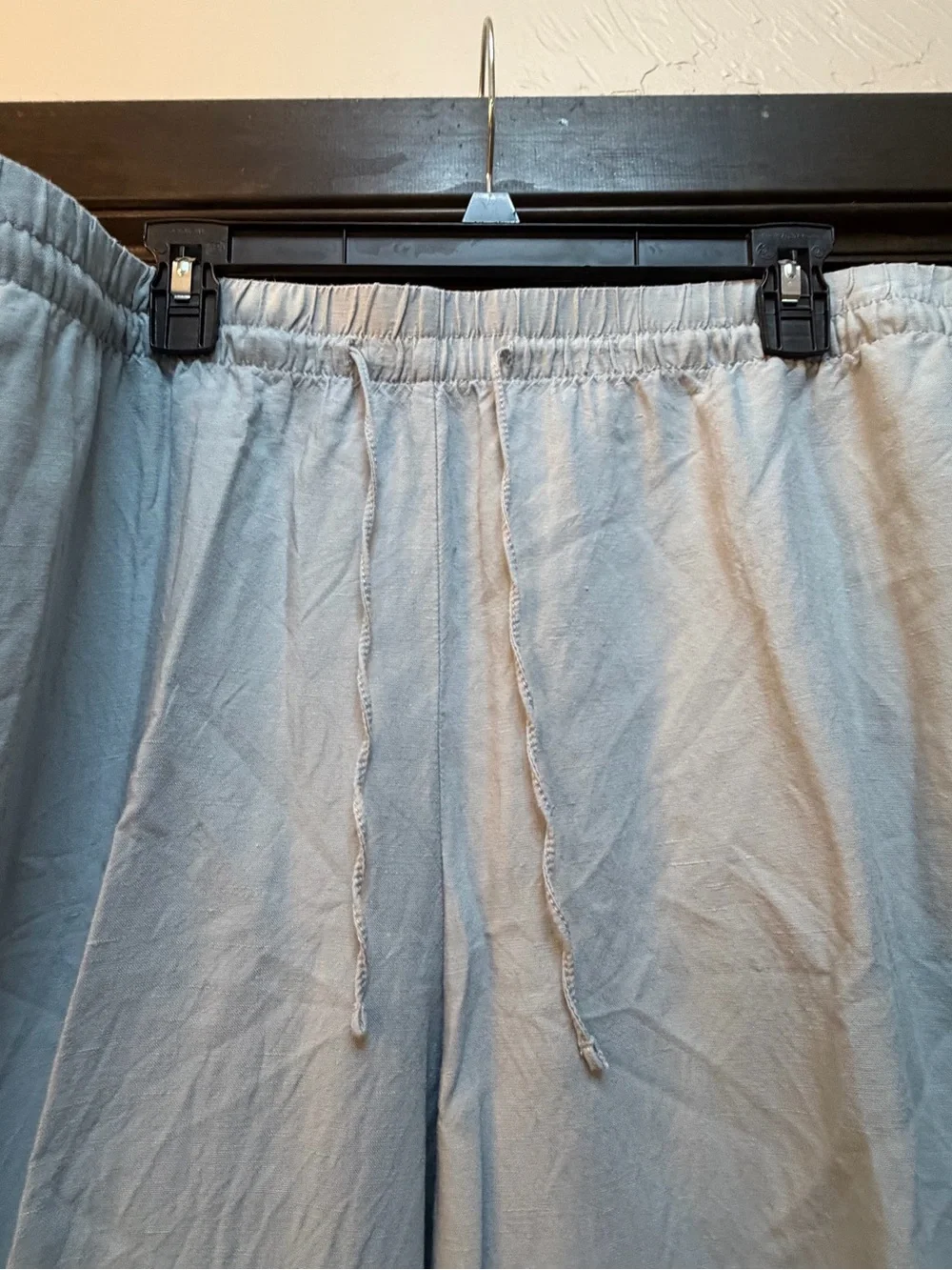 H&M Light Blue Linen-Blend Pants- XL